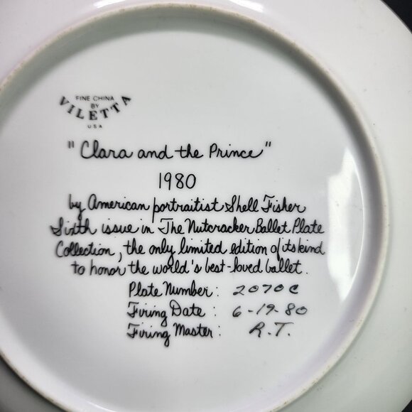 Vintage Viletta The Nutcracker Ballet Collectors Plate Clara & The Prince 1980 - Picture 5 of 6
